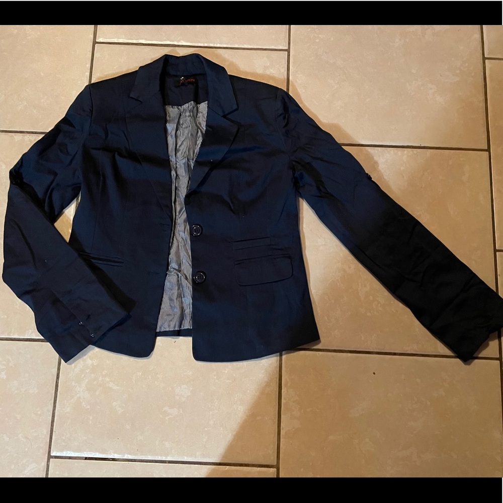 Women Navy Blue Blazer